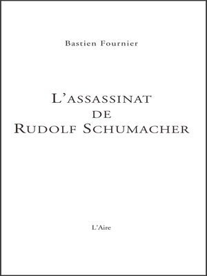 cover image of L'Assassinat de Rudolf Schumacher